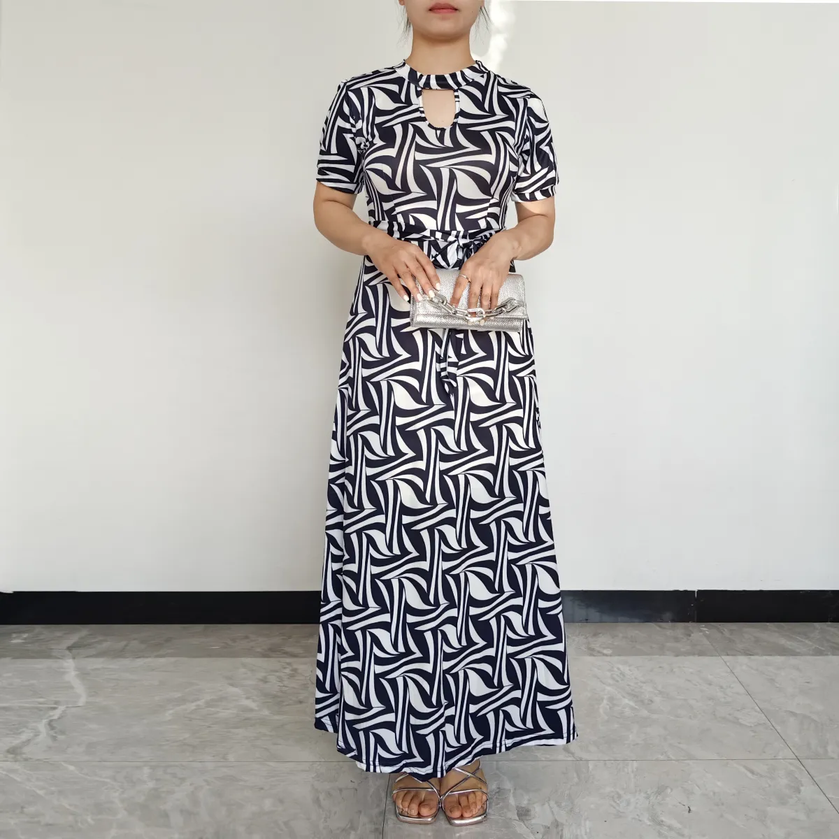 RINODERINA - Vestido Largo Casual Estampado Moda Mujer