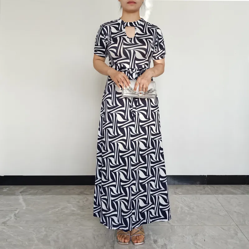 RINODERINA - Vestido Largo Casual Estampado Moda Mujer