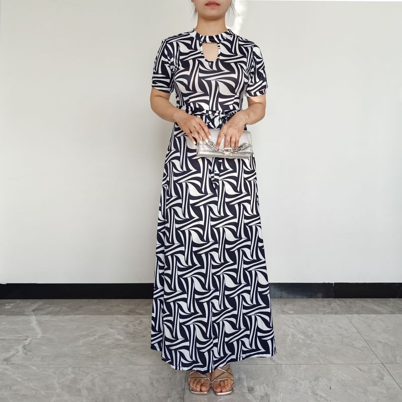 RINODERINA - Vestido Largo Casual Estampado Moda Mujer