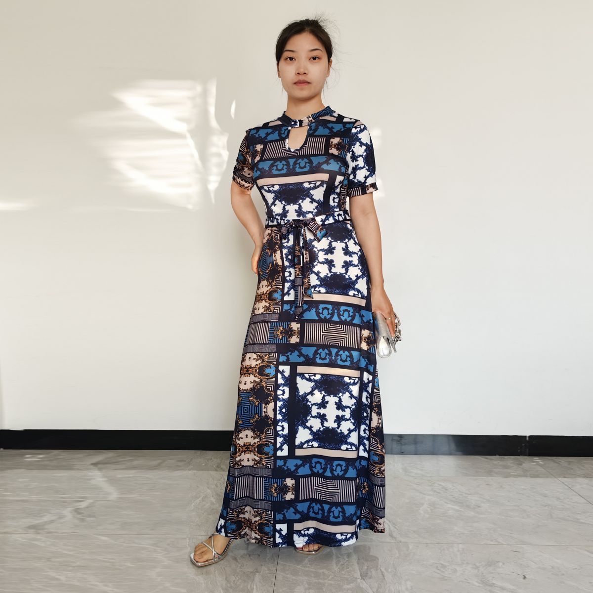 RINODERINA - Vestido Largo Casual Estampado Moda Mujer