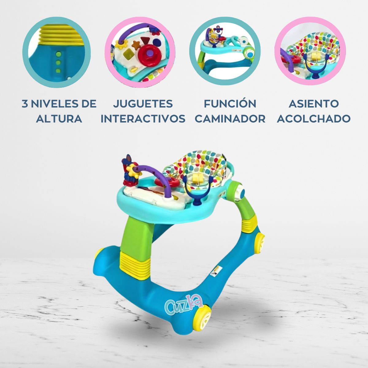 CUZKA - Andador Caminador 3 en 1 «WALKER PRO» Ligth Blue