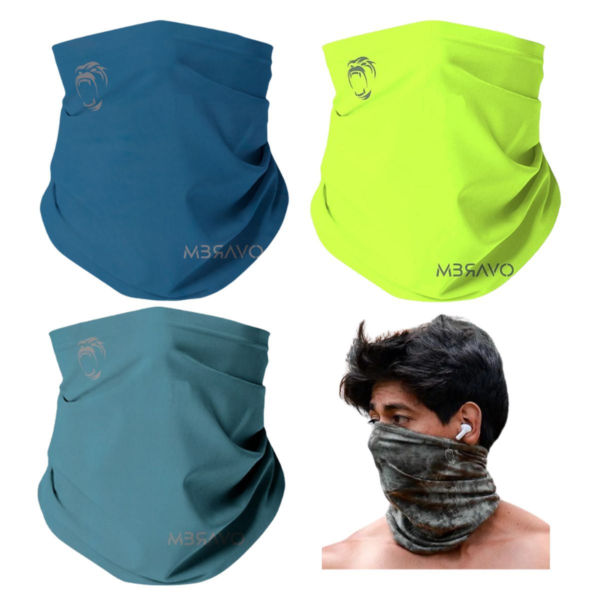 GENERICO - Pack x3 Cuellera Bandana PB16 Deportiva Antialergica Para Deporte