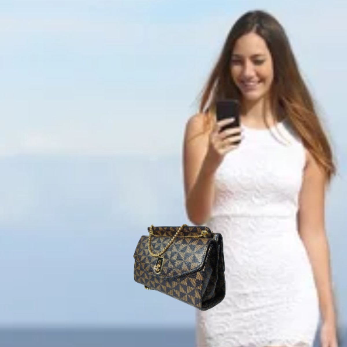 GENERICO - CARTERA BOLSO DE MANO MORRAL DOBLE CARA ELEGANTE CASUAL