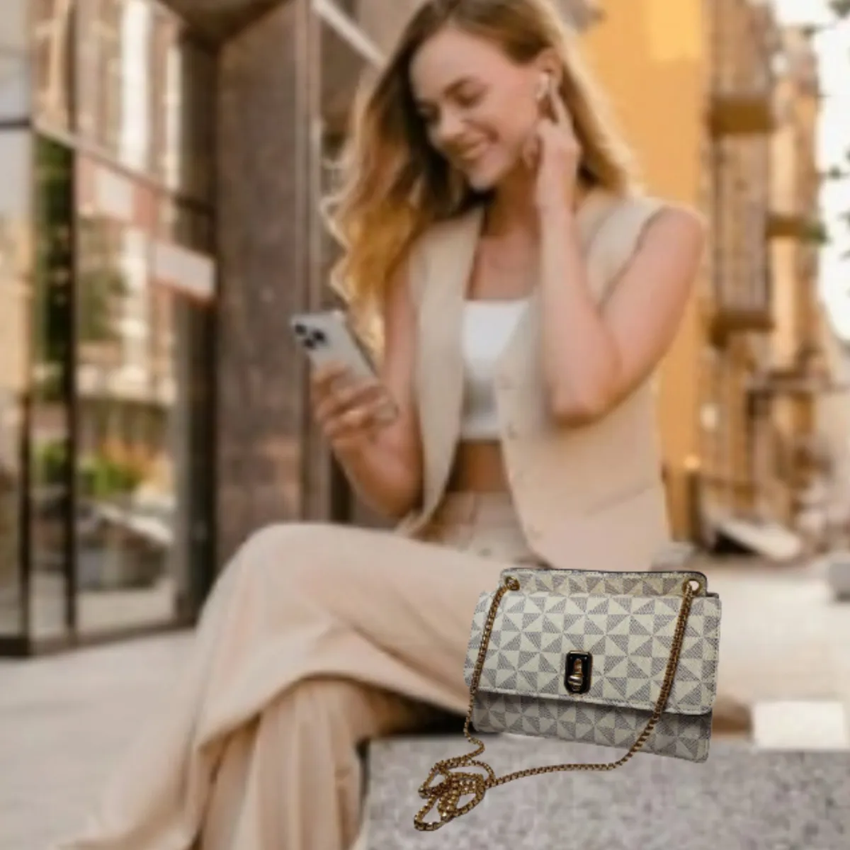 GENERICO - CARTERA BOLSO DE MANO MORRAL DOBLE CARA ELEGANTE CASUAL