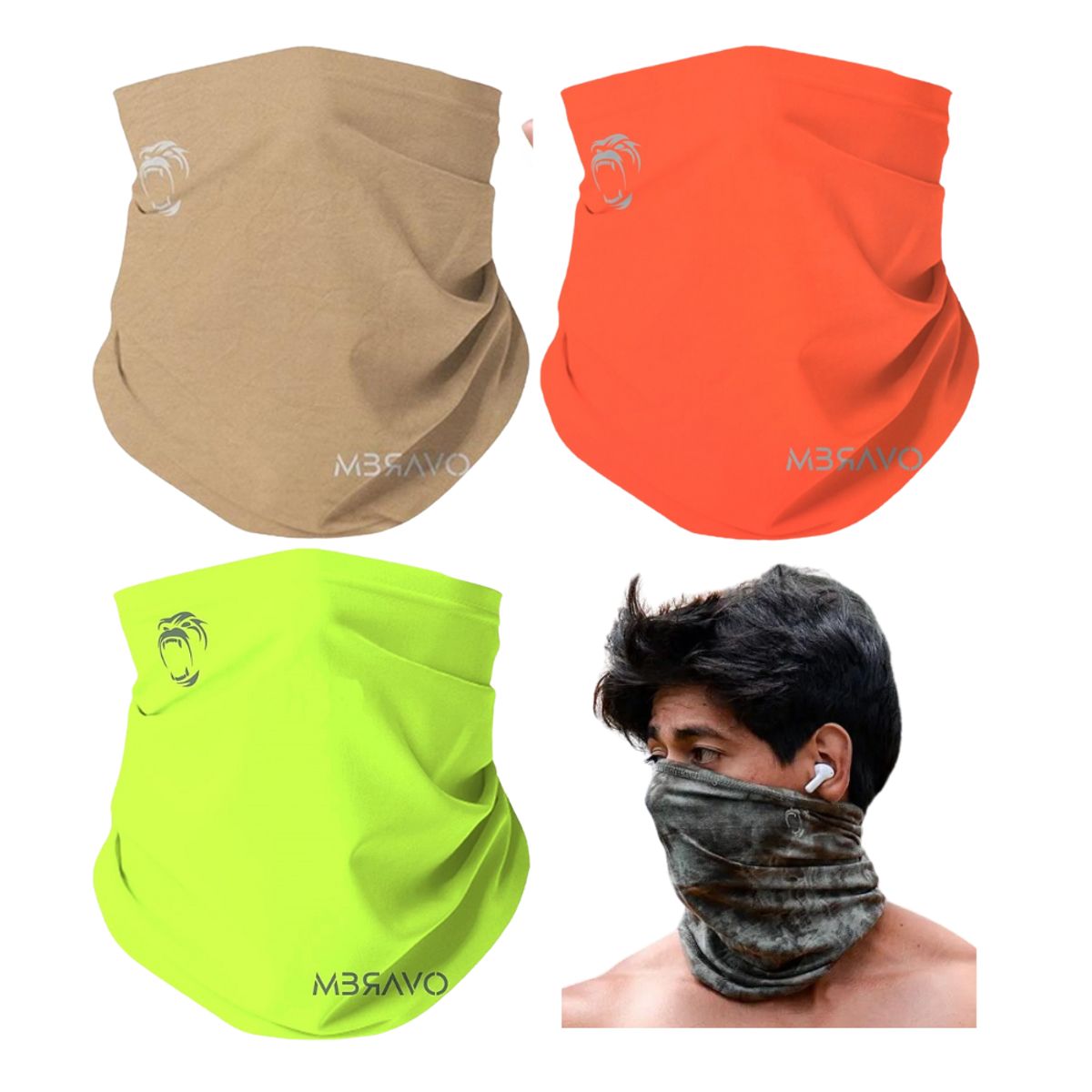 GENERICO - Pack x3 Cuellera Bandana PB18 Deportiva Antialergica Para Deporte