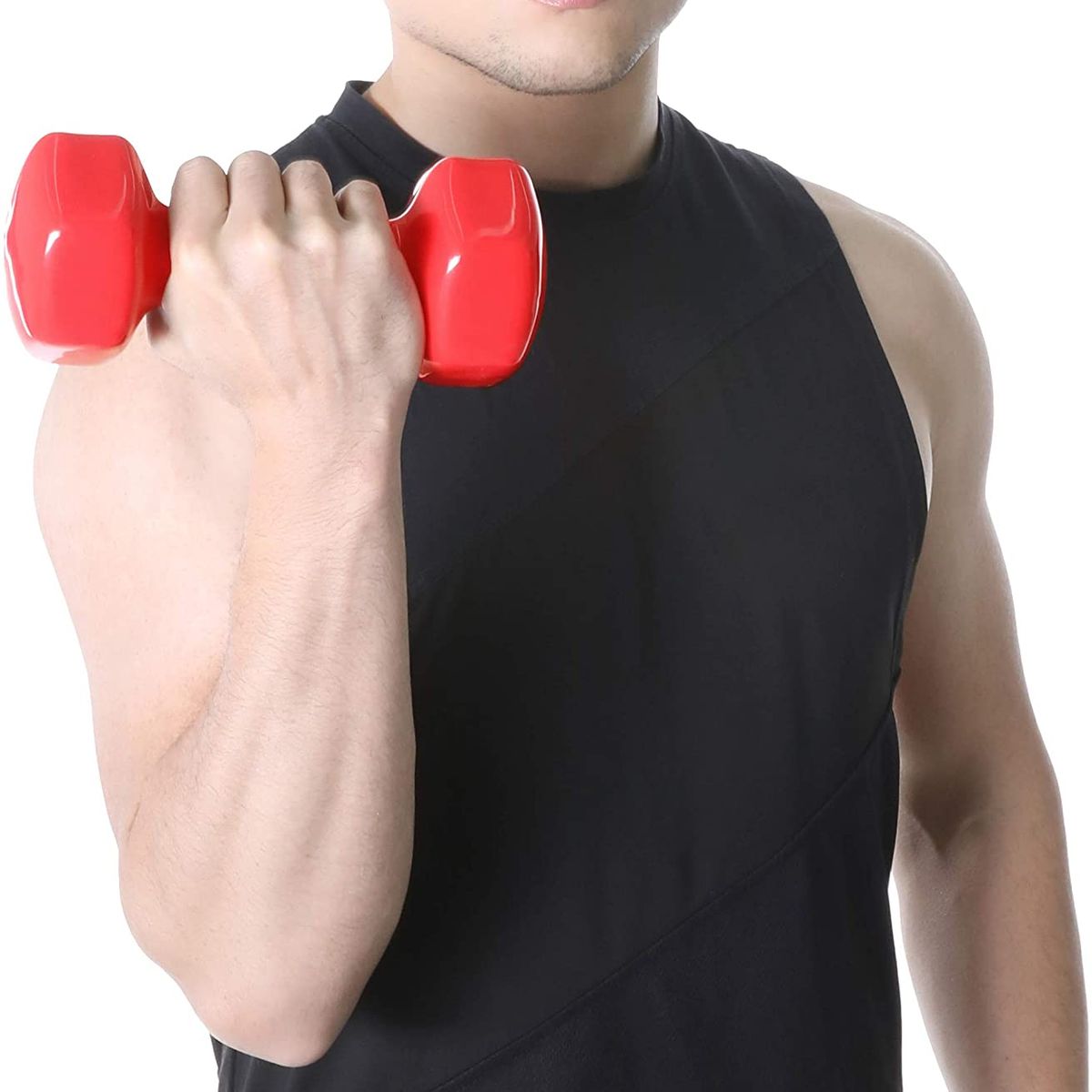 ALPHA GYM - Pesas de vinil para gimnasio,Mancuernas antideslizantes 1 kg