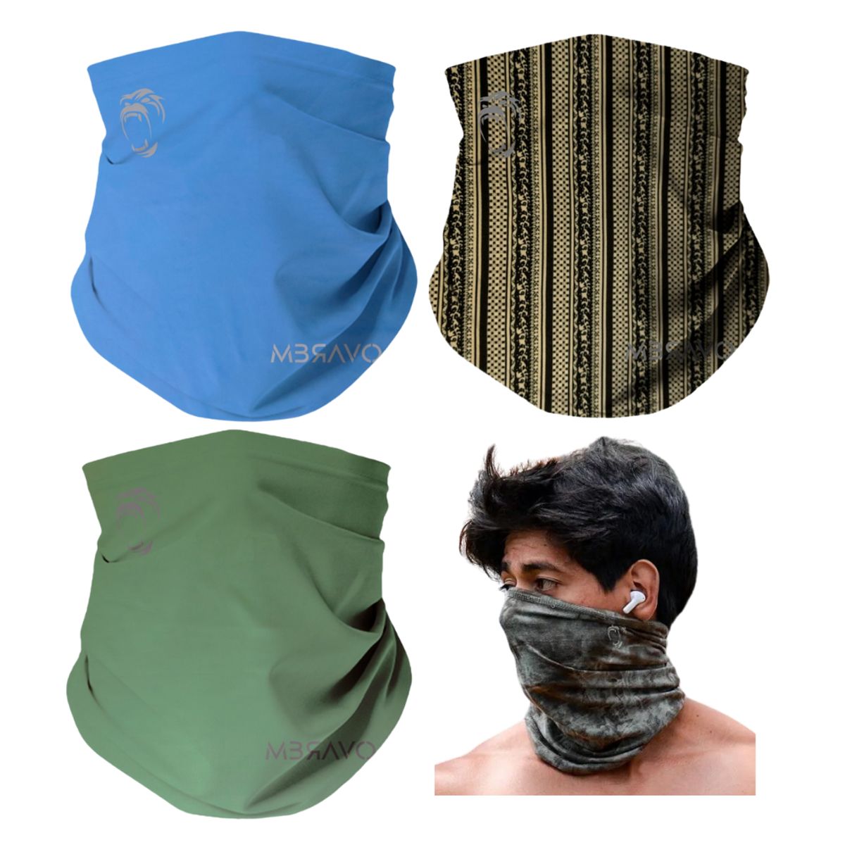GENERICO - Pack x3 Cuellera Bandana PB20 Deportiva Antialergica Para Deporte