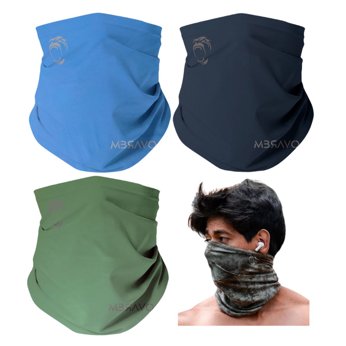 GENERICO - Pack x3 Cuellera Bandana PB21 Deportiva Antialergica Para Deporte