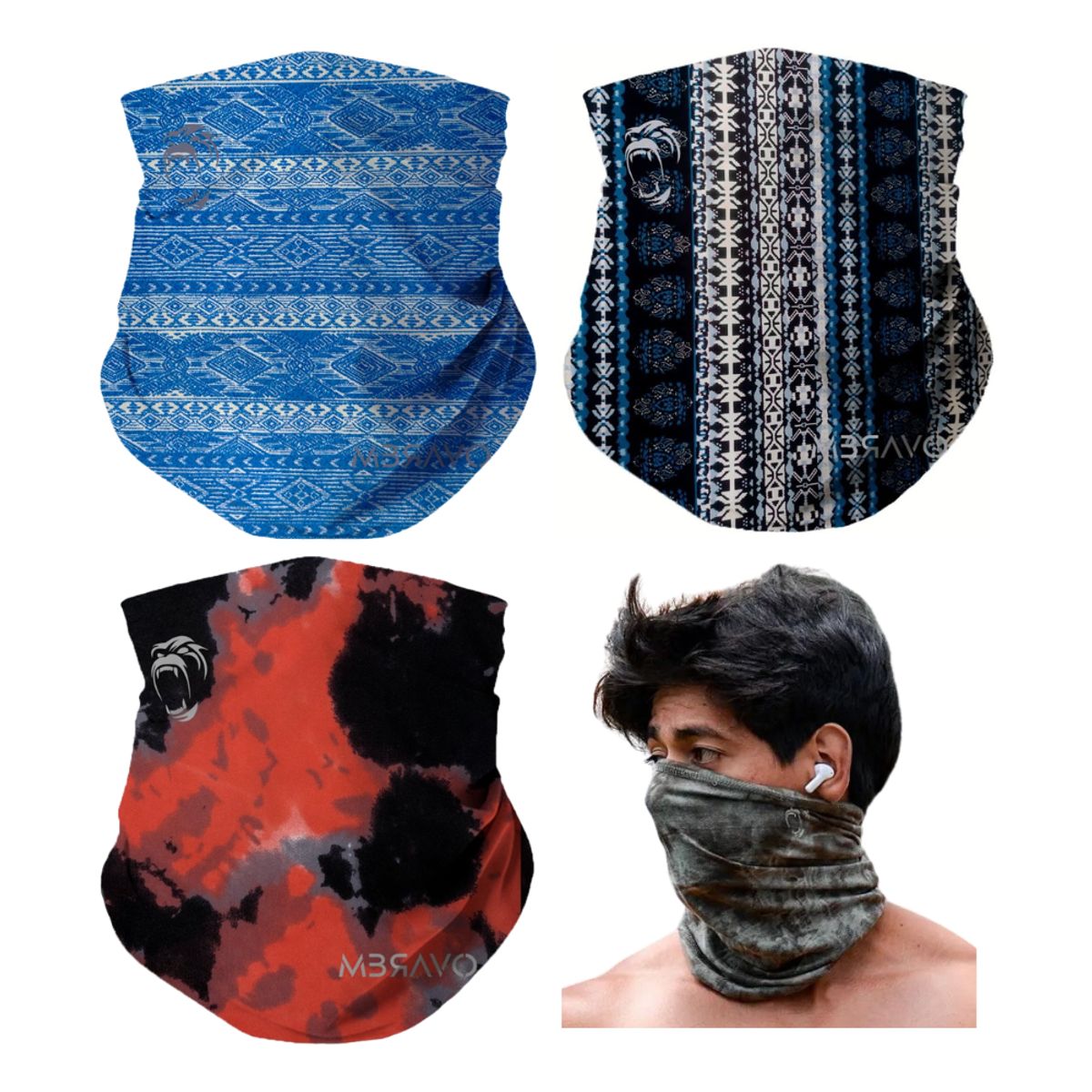 GENERICO - Pack x3 Cuellera Bandana PB27 Deportiva Antialergica Para Deporte