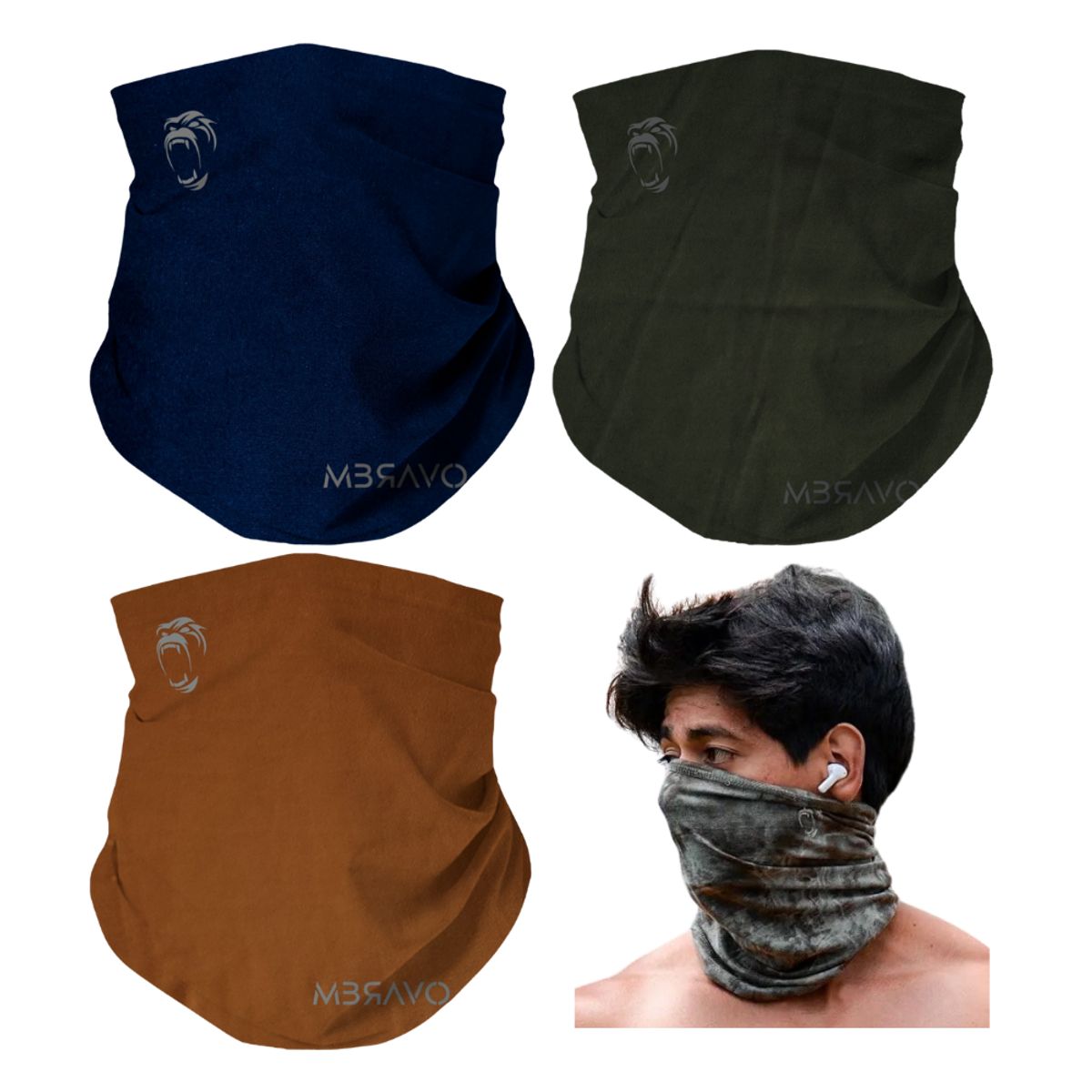 GENERICO - Pack x3 Cuellera Bandana PB32 Deportiva Antialergica Para Deporte