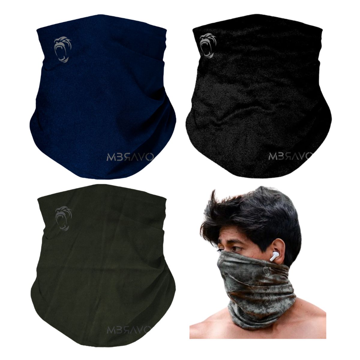 GENERICO - Pack x3 Cuellera Bandana PB34 Deportiva Antialergica Para Deporte