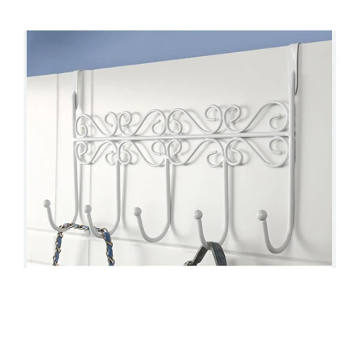 GENERICO - Perchero para colgar sobre la puerta blanco