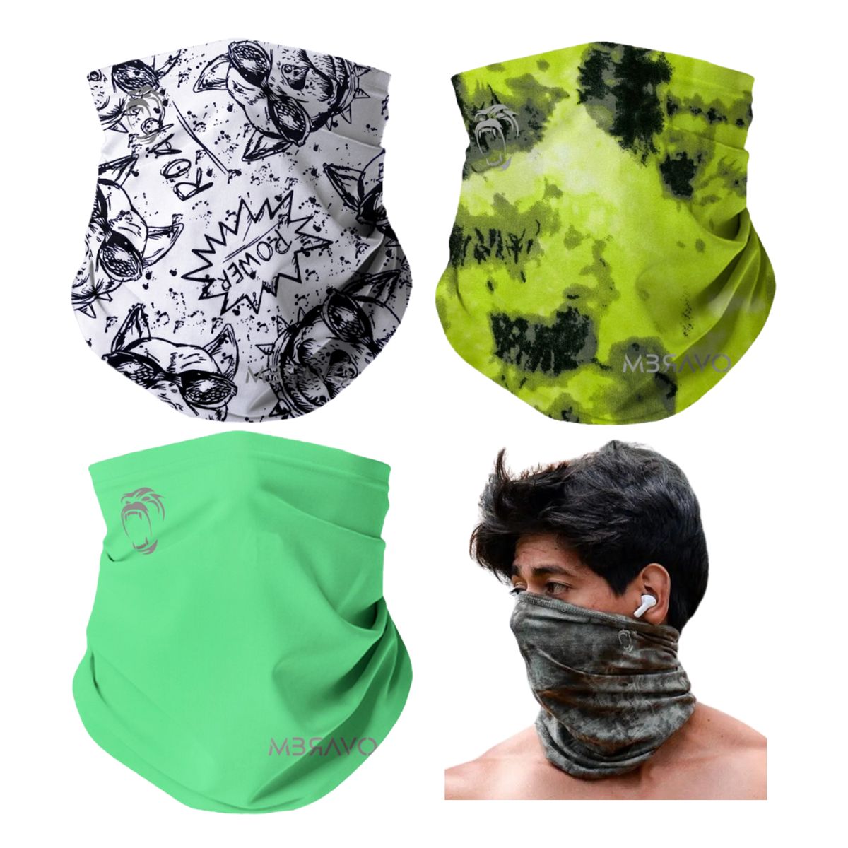 GENERICO - Pack x3 Cuellera Bandana PB42 Deportiva Antialergica Para Deporte