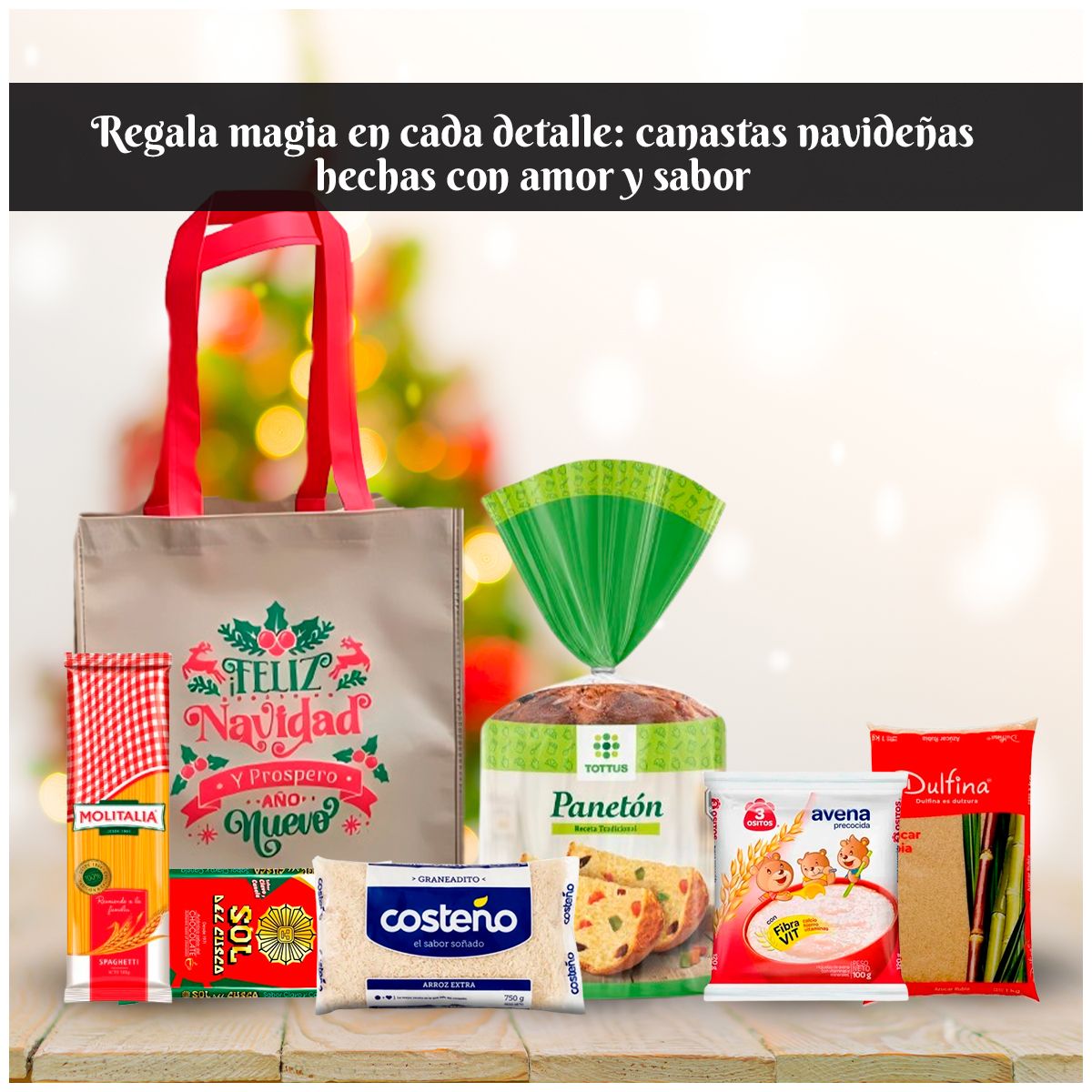 GENERICO - Canasta Navideña Básica 3 de 6 productos