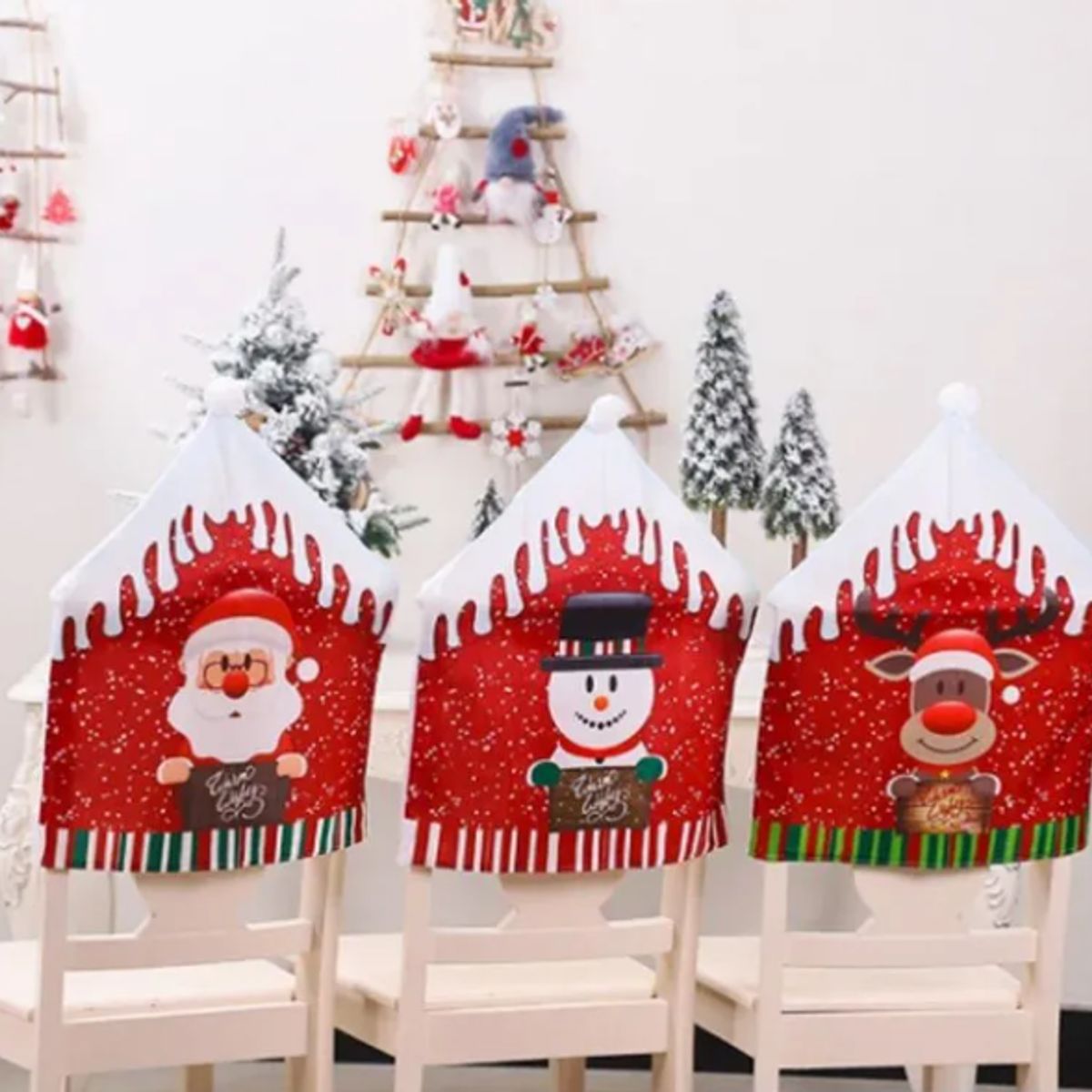 GENERICO - Fundas de Sillas Navideñas diseño gorrito