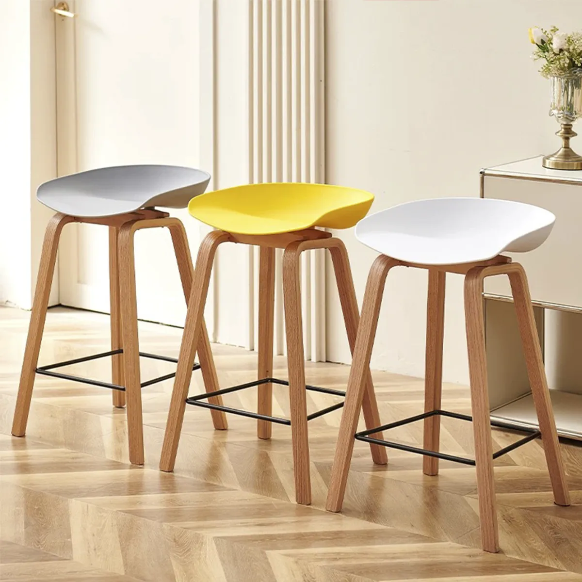 DECORPLAS - Banco Alto de Bar Aruba Fijo Color Negro Decorplas