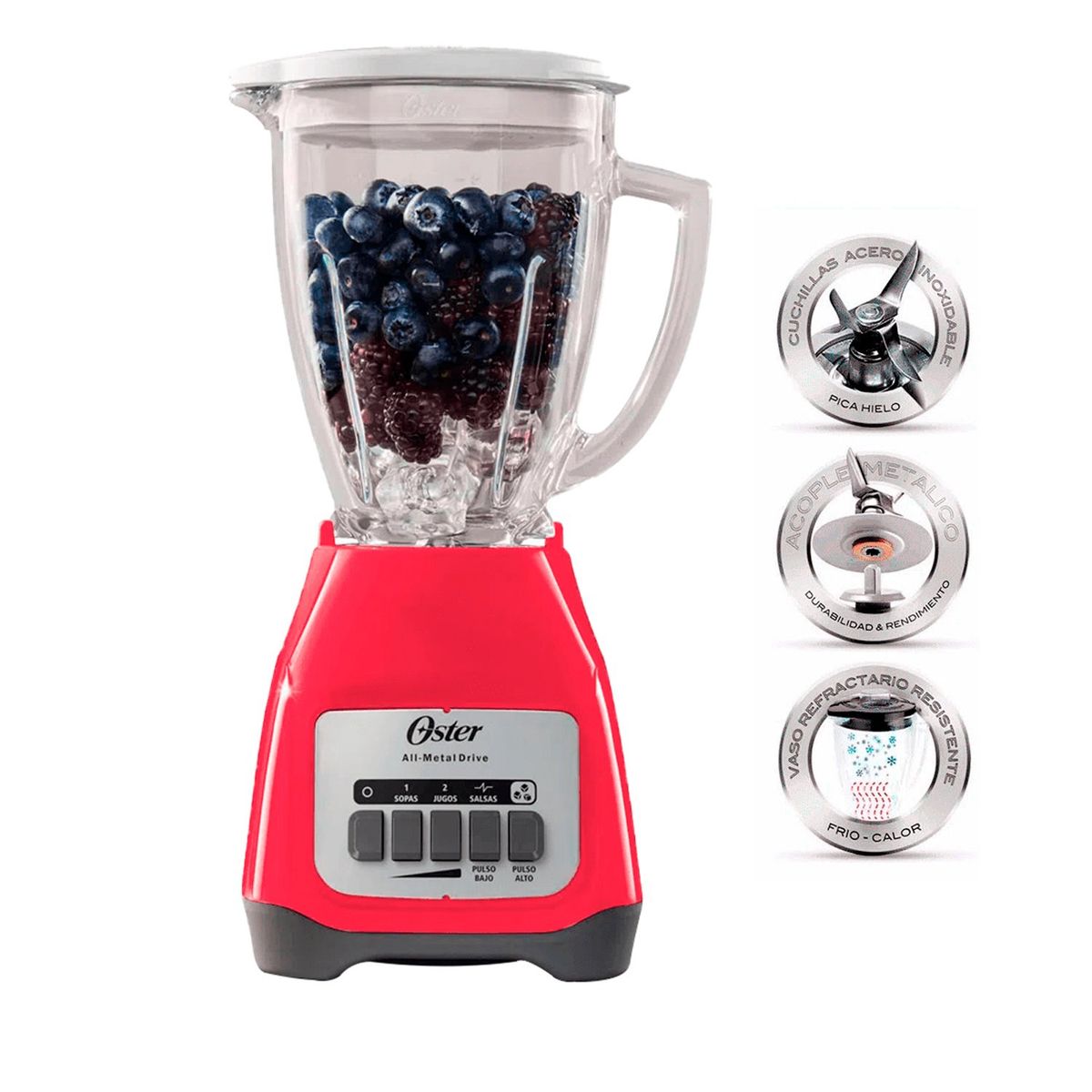 OSTER - Licuadora Oster  2V más Pulso 1.5 Lt BLSTKAG-MPB - Sandia