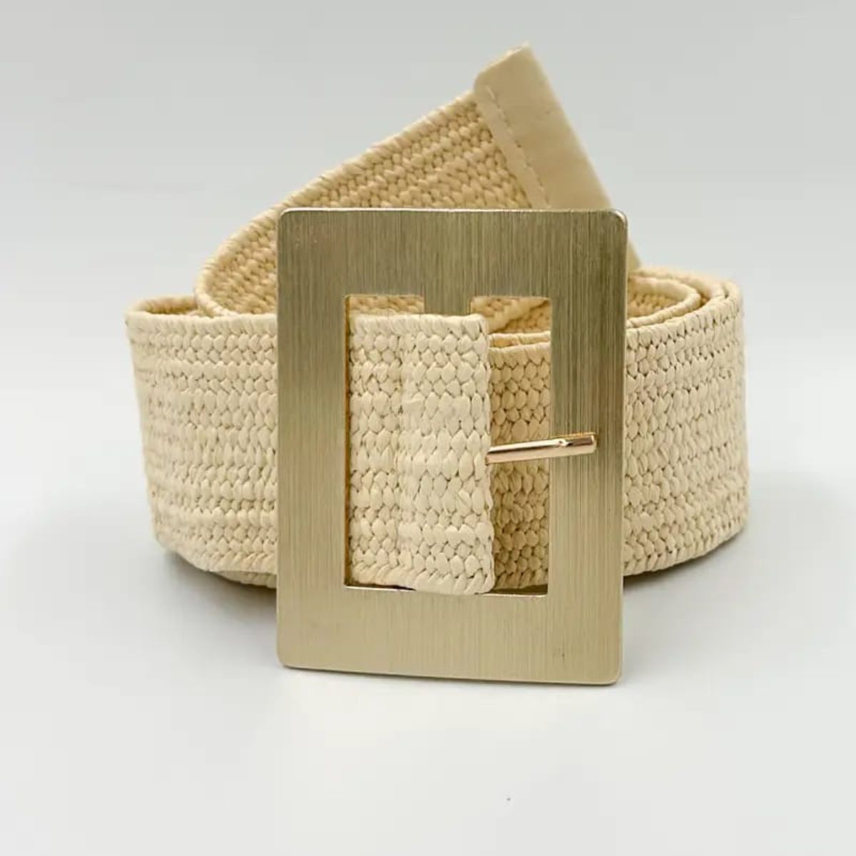 GENERICO - Cinturon Trenzado Dori para Mujer 100cm Crema