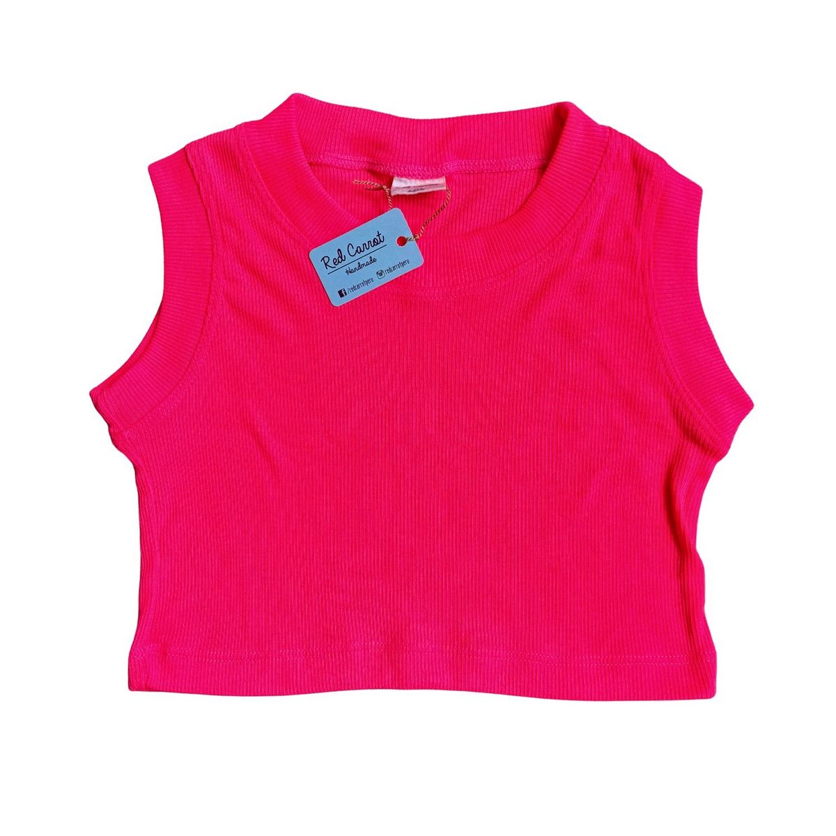 RED CARROT - Top de algodon rosa fosforescente