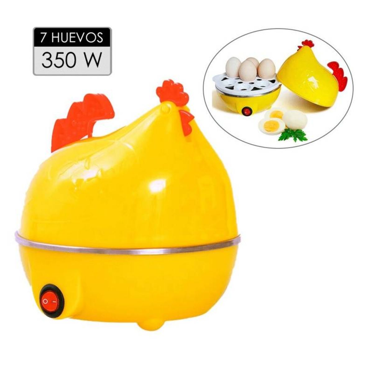 GENERICO - Hervidor Eléctrico Modelo Gallina Para 7 Huevos