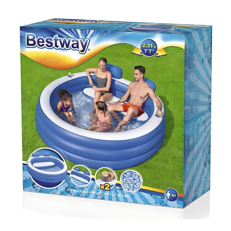 BESTWAY - Piscina Inflable para Adultos y Familia con Portavasos