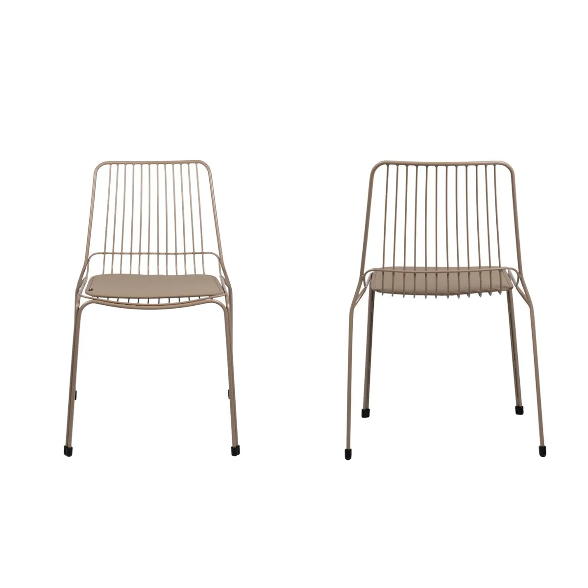 NIHM - Silla Comedor de Metal Humbo Beige