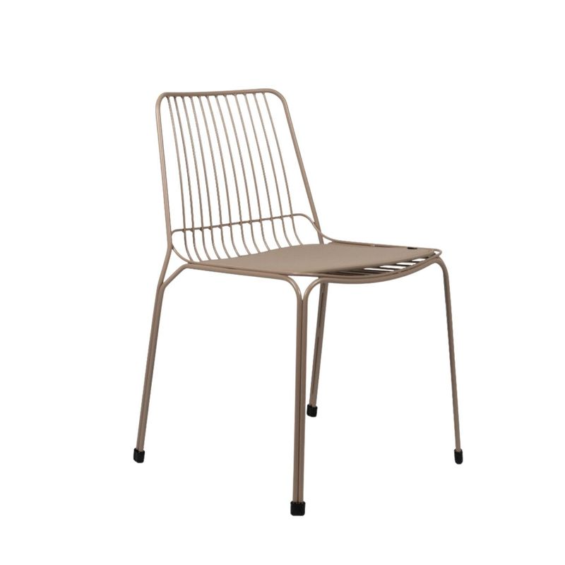 NIHM - Silla Comedor de Metal Humbo Beige
