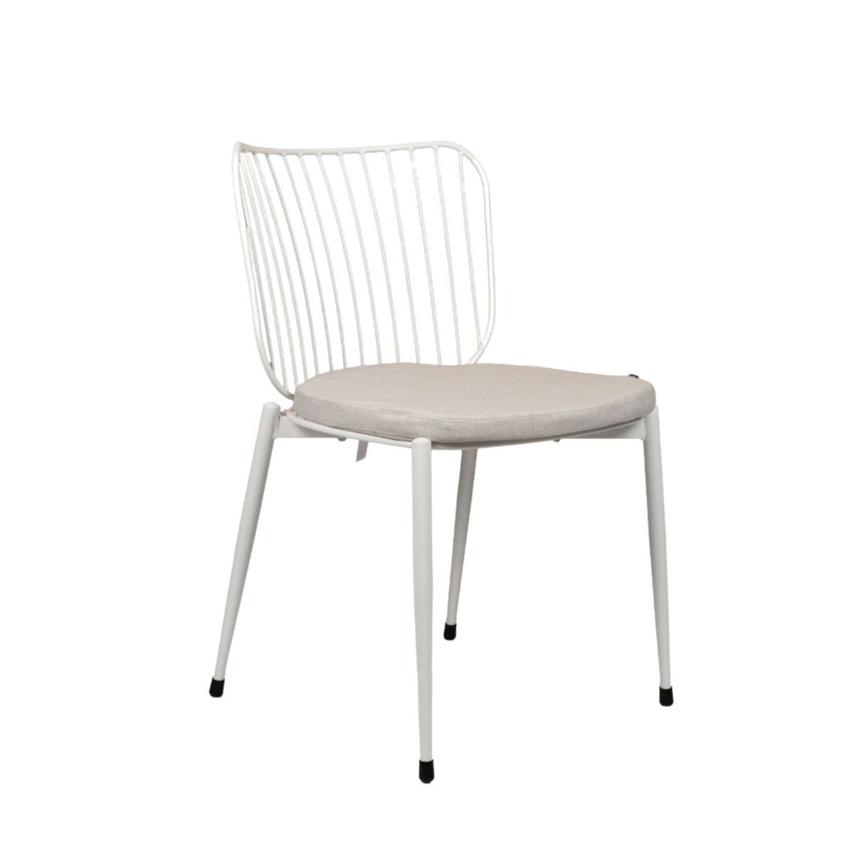 NIHM - Silla Comedor de Metal Nota Blanco