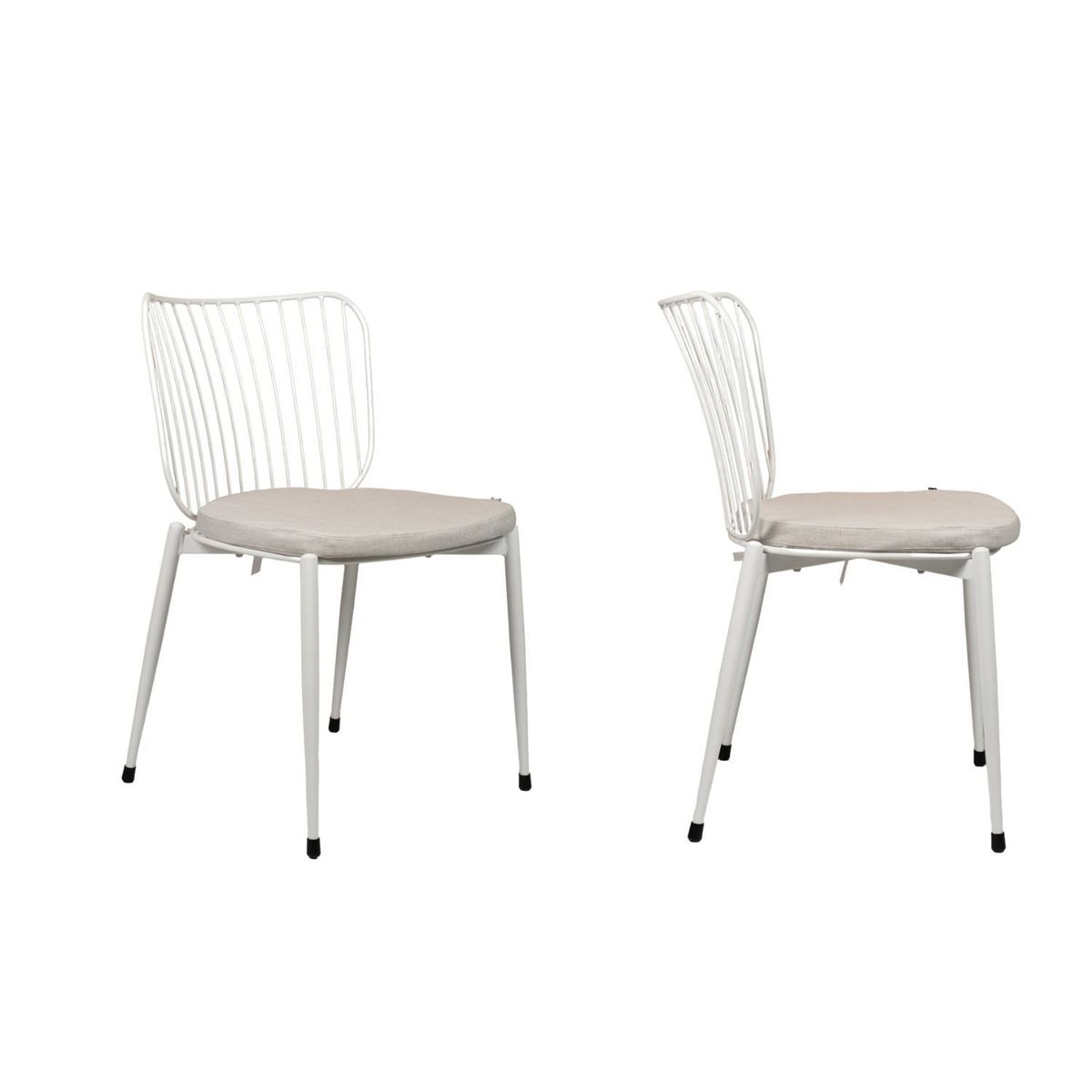 NIHM - Silla Comedor de Metal Nota Blanco