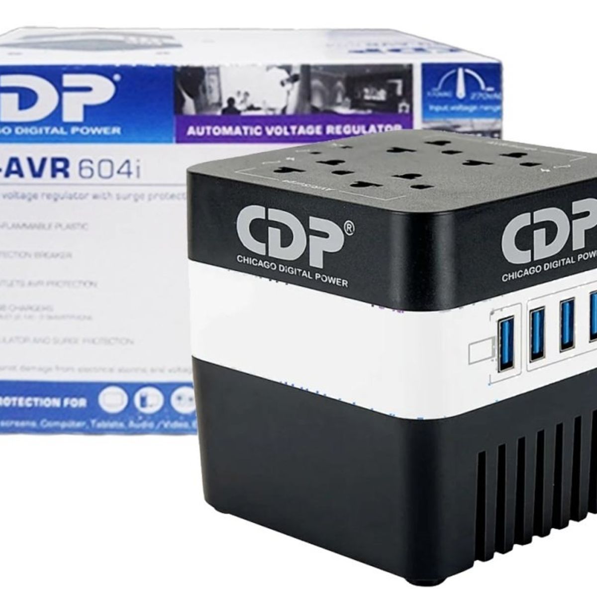CDP - ESTABILIZADOR CDP 600VA 300W 4 PUERTOS USB