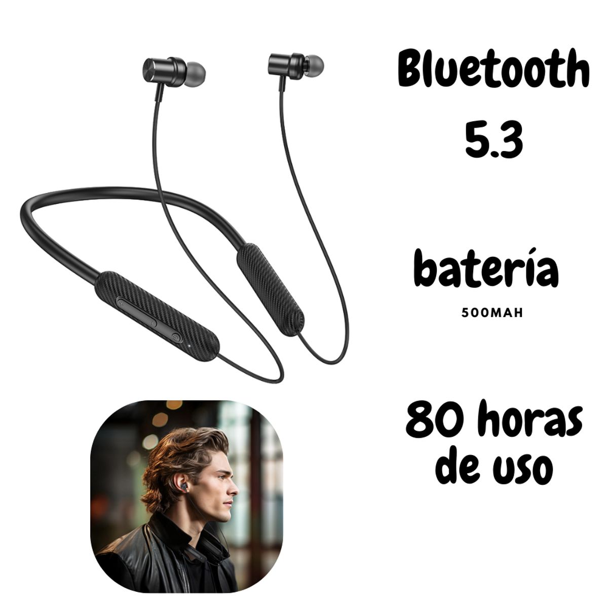 HOCO - Audífonos Bluetooth Deportivos hasta 80hrs Hoco ES70