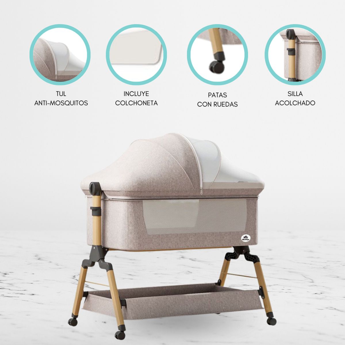 INFANTI - Cuna Colecho para Bebé «COZY» Beige