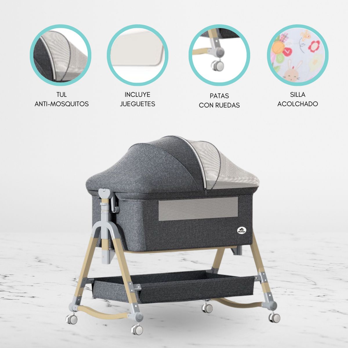 CUZKA - Cuna Colecho para Bebé «NEST» Gray