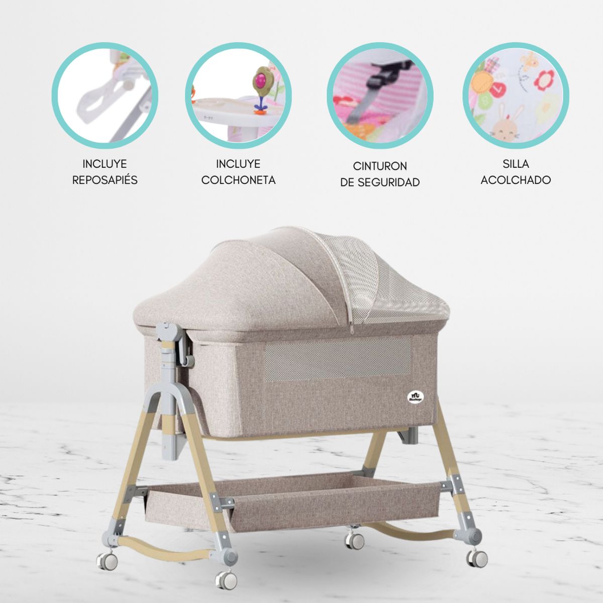 INFANTI - Cuna Colecho para Bebé «NEST» Beige