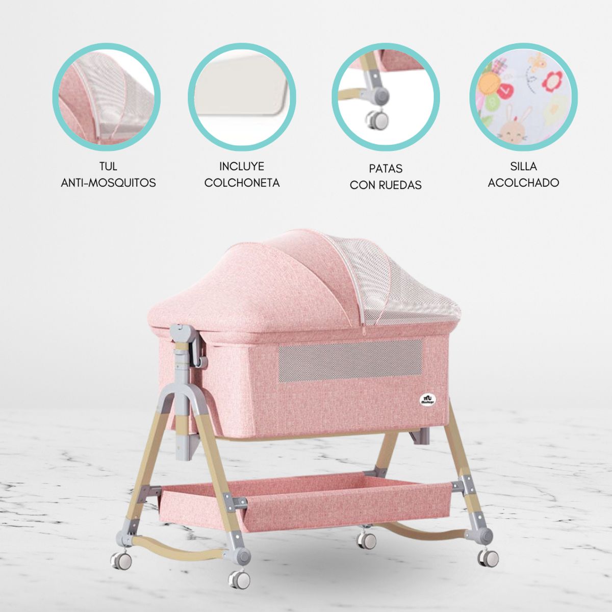 INFANTI - Cuna Colecho para Bebé «NEST» Pink