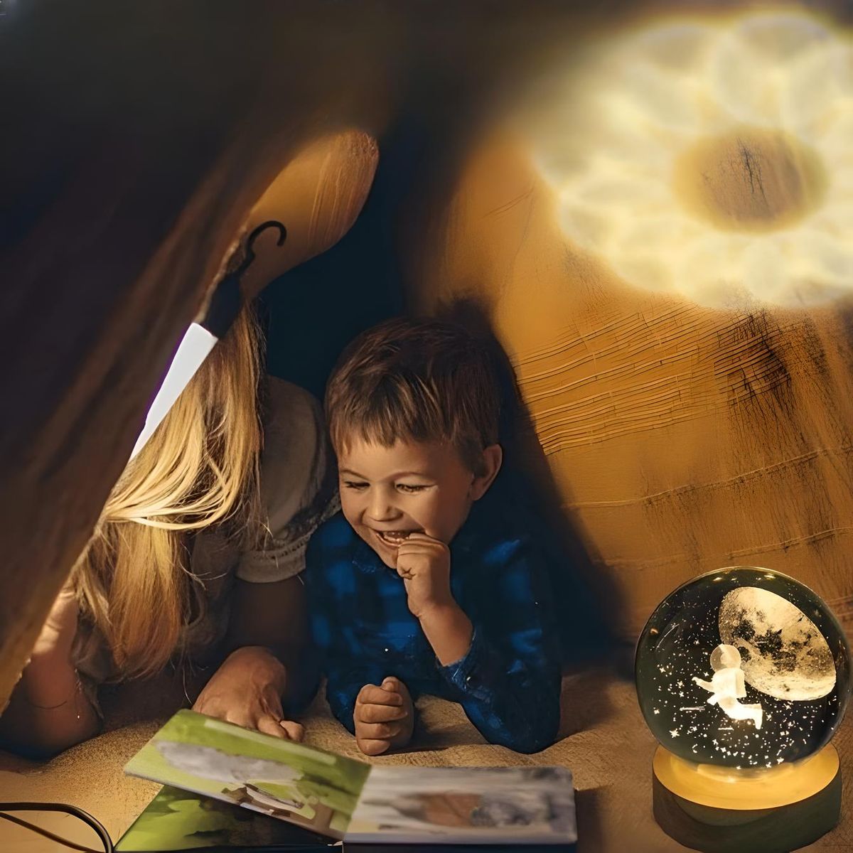 GENERICO - ESFERA DE CRISTAL GRANDE LÁMPARA LED ADORNO ASTRONAUTA DECORATIVO 3D