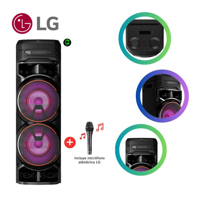 LG - Torre de sonido LG XBOOM RNC9 Doble Woofer - Karaoke