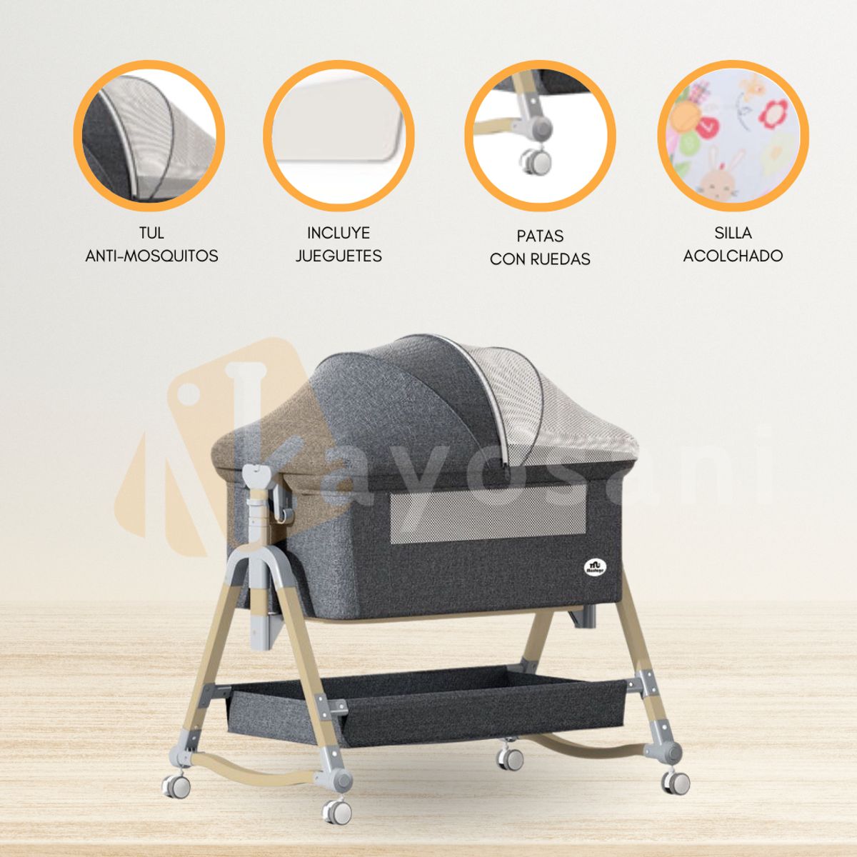 CUZKA - Cuna Colecho para Bebé «NEST» Gray