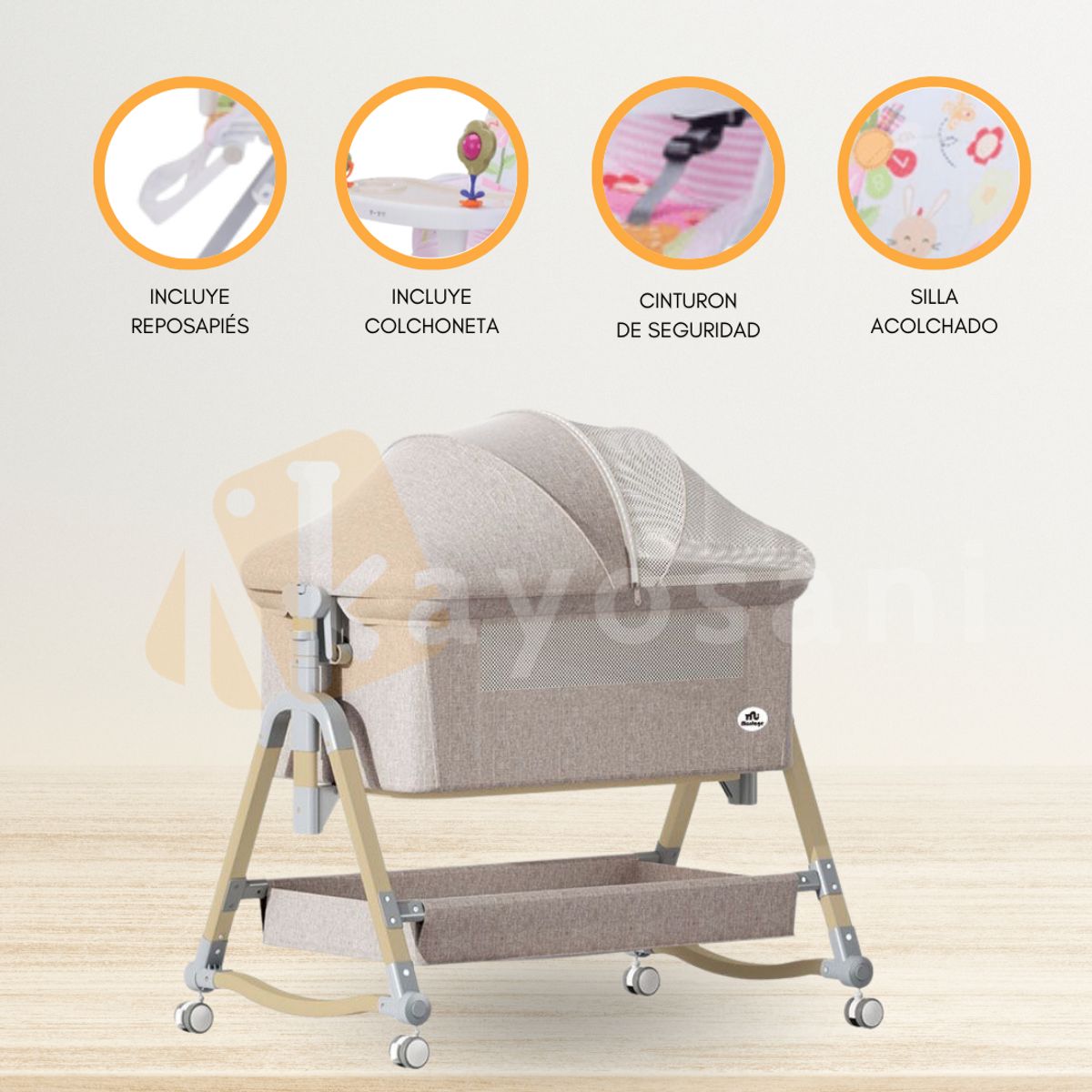 CUZKA - Cuna Colecho para Bebé «NEST» Beige