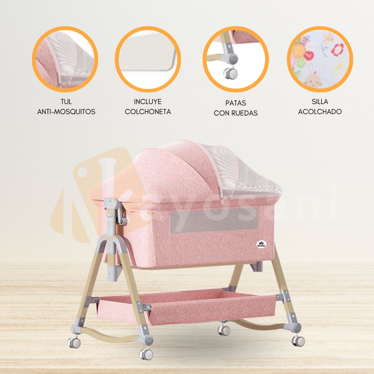 CUZKA - Cuna Colecho para Bebé «NEST» Pink