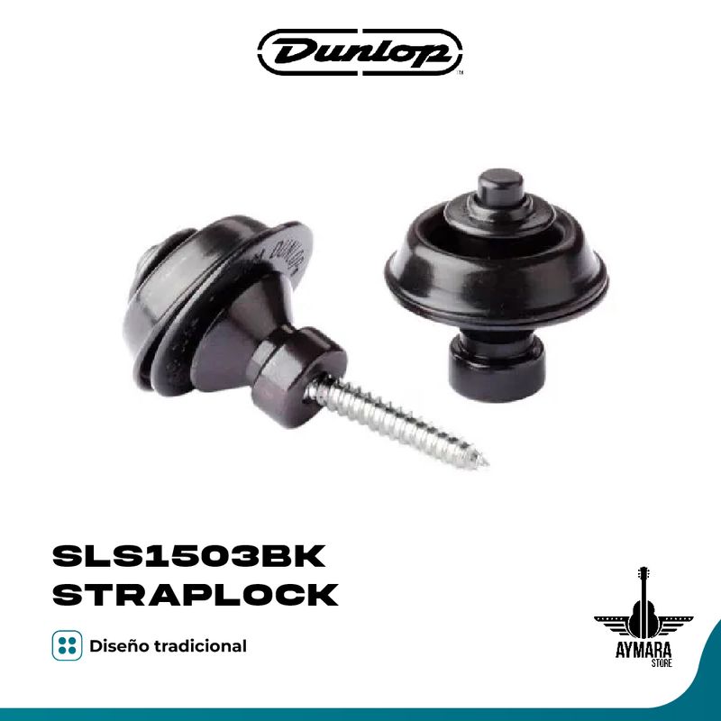 DUNLOP - Dunlop SLS1503BK - Seguro para Correa Straplock