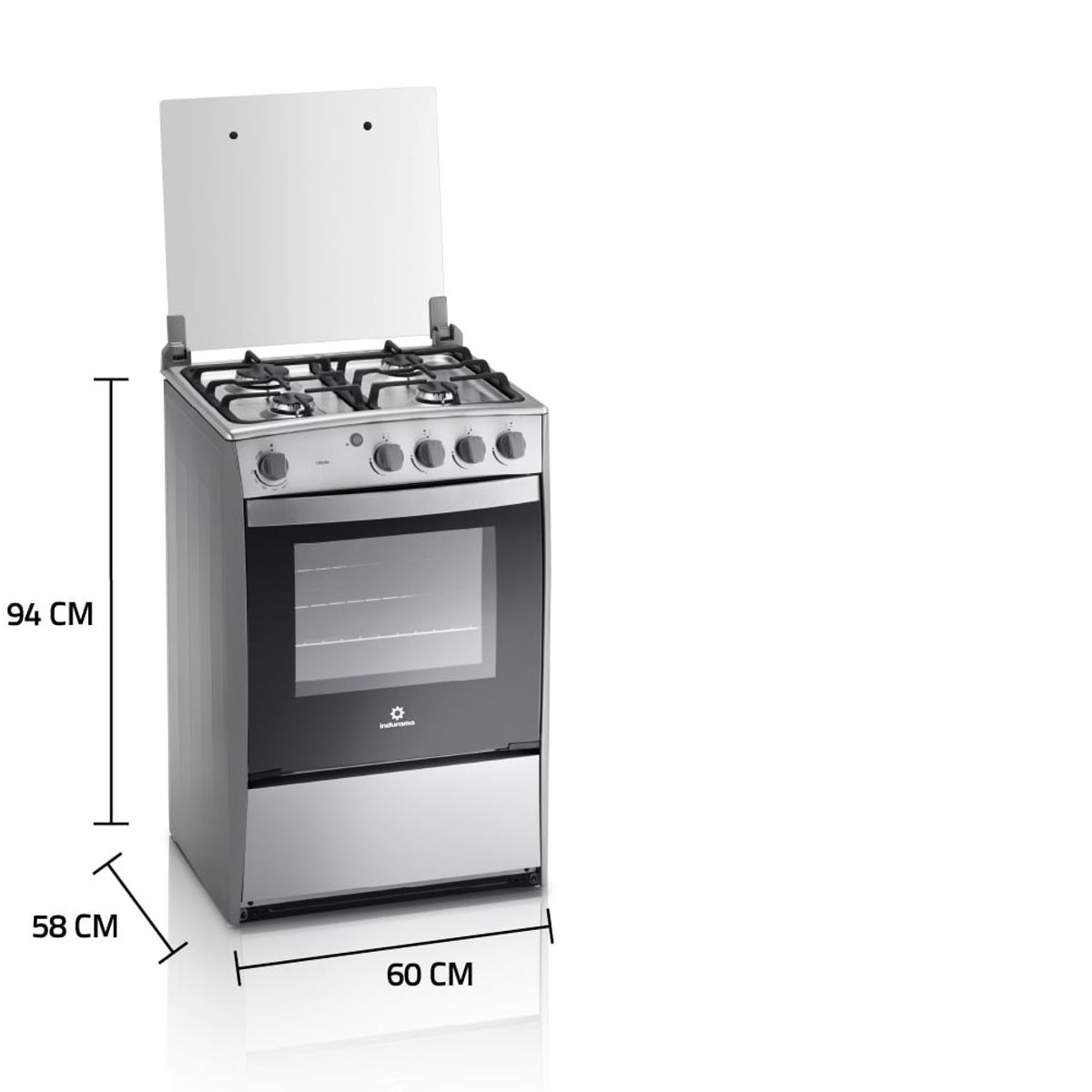 INDURAMA - COCINA INDURAMA CORUÑA QZ 4 HORNILLAS CROMA