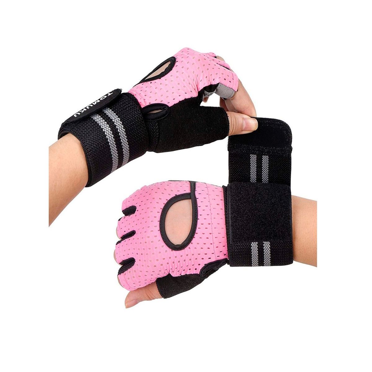 GENERICO - Guante Deportivo C Muñequera Transpirable Gym Talla L Rosado