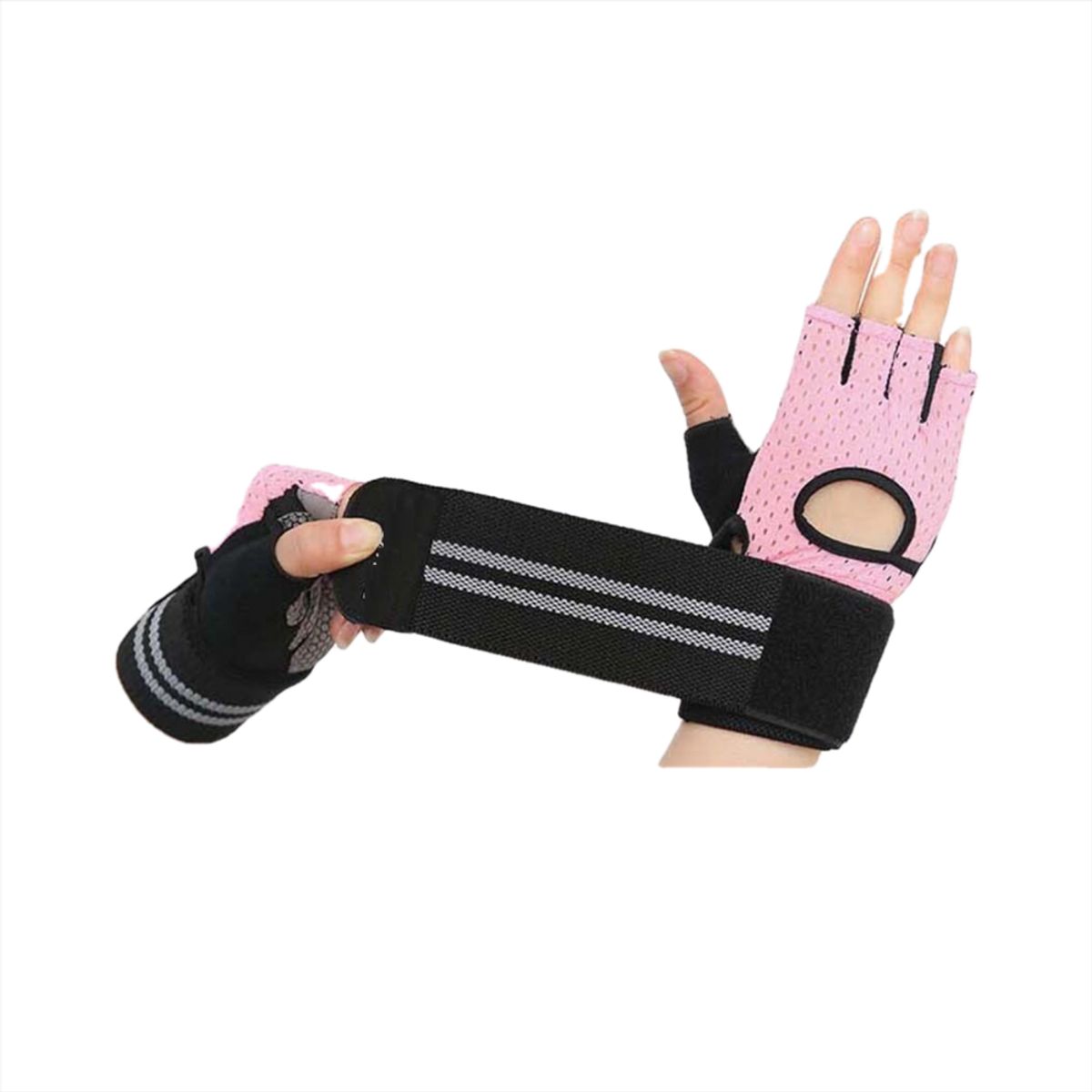 GENERICO - Guante Deportivo C Muñequera Transpirable Gym Talla L Rosado