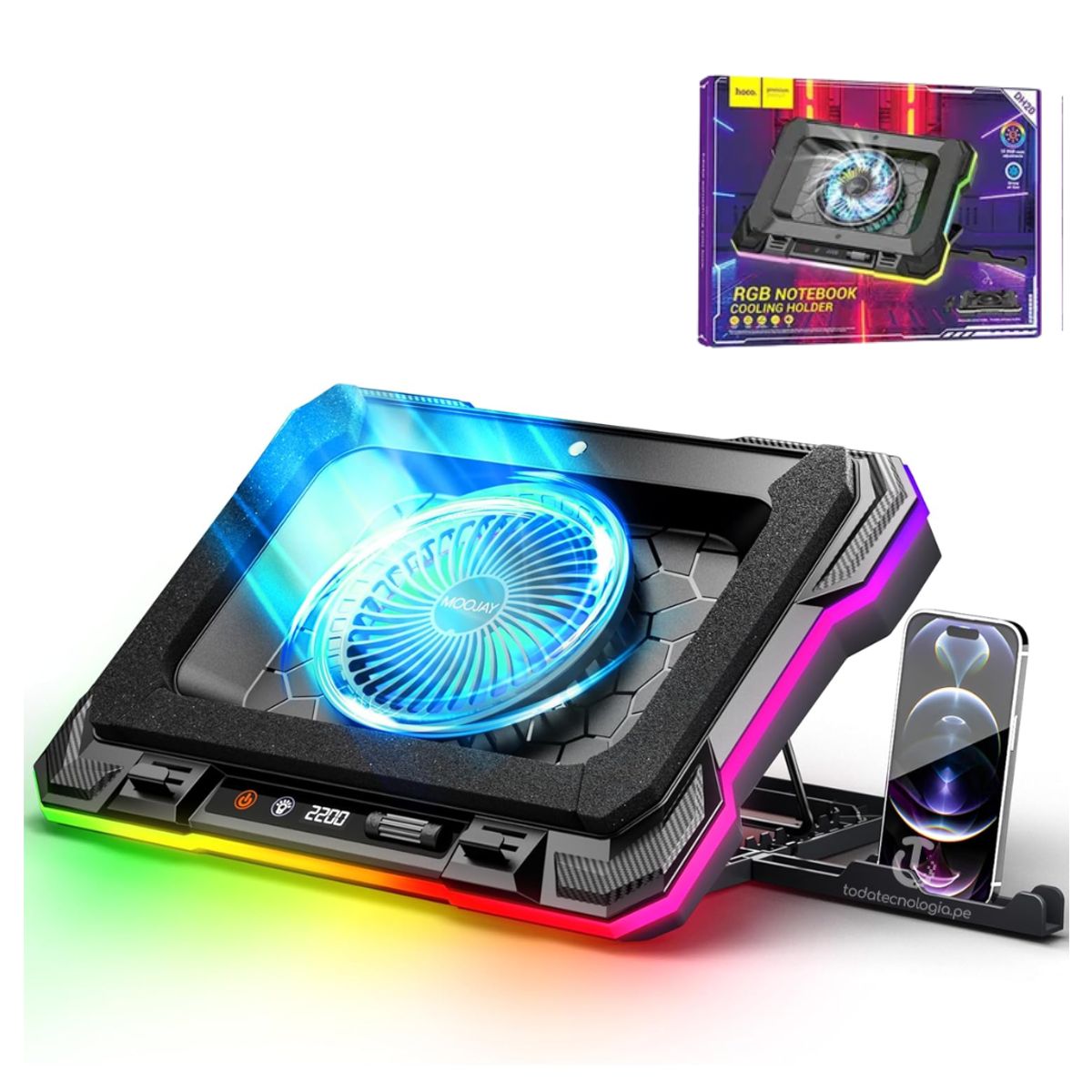 HOCO - Cooler Soporte Laptop Notebook Gamer RGB Hoco DH20