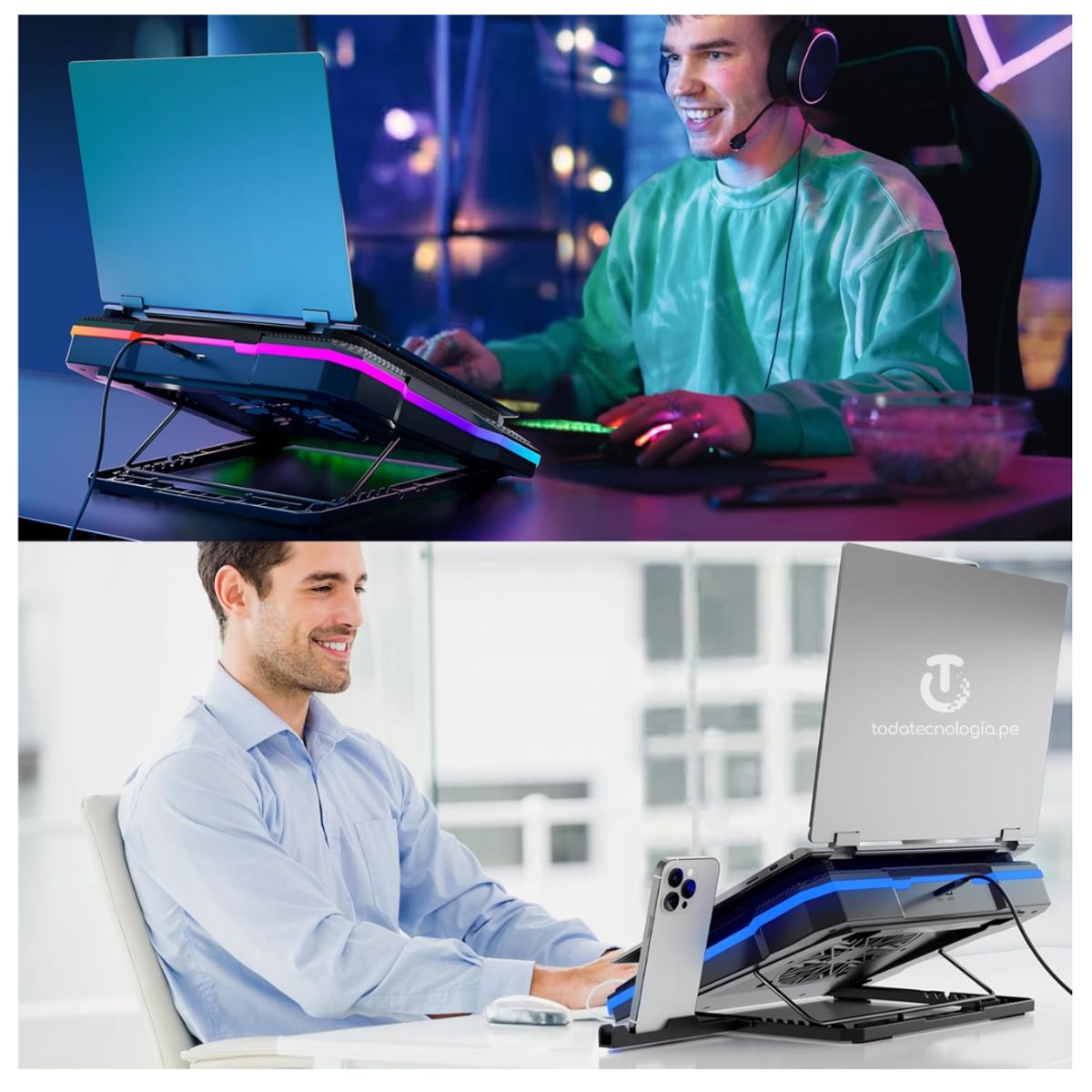 HOCO - Cooler Soporte Laptop Notebook Gamer RGB Hoco DH20