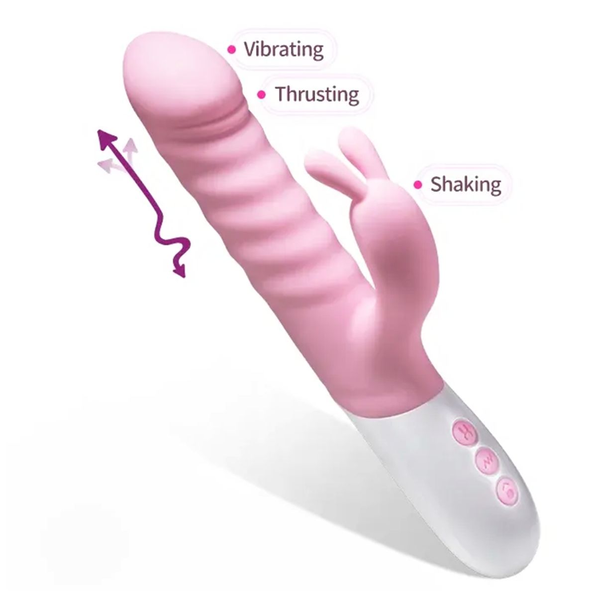 DR PINKY - Vibrador Rabbit Bunny Consolador para Mujer con Función de Empuje