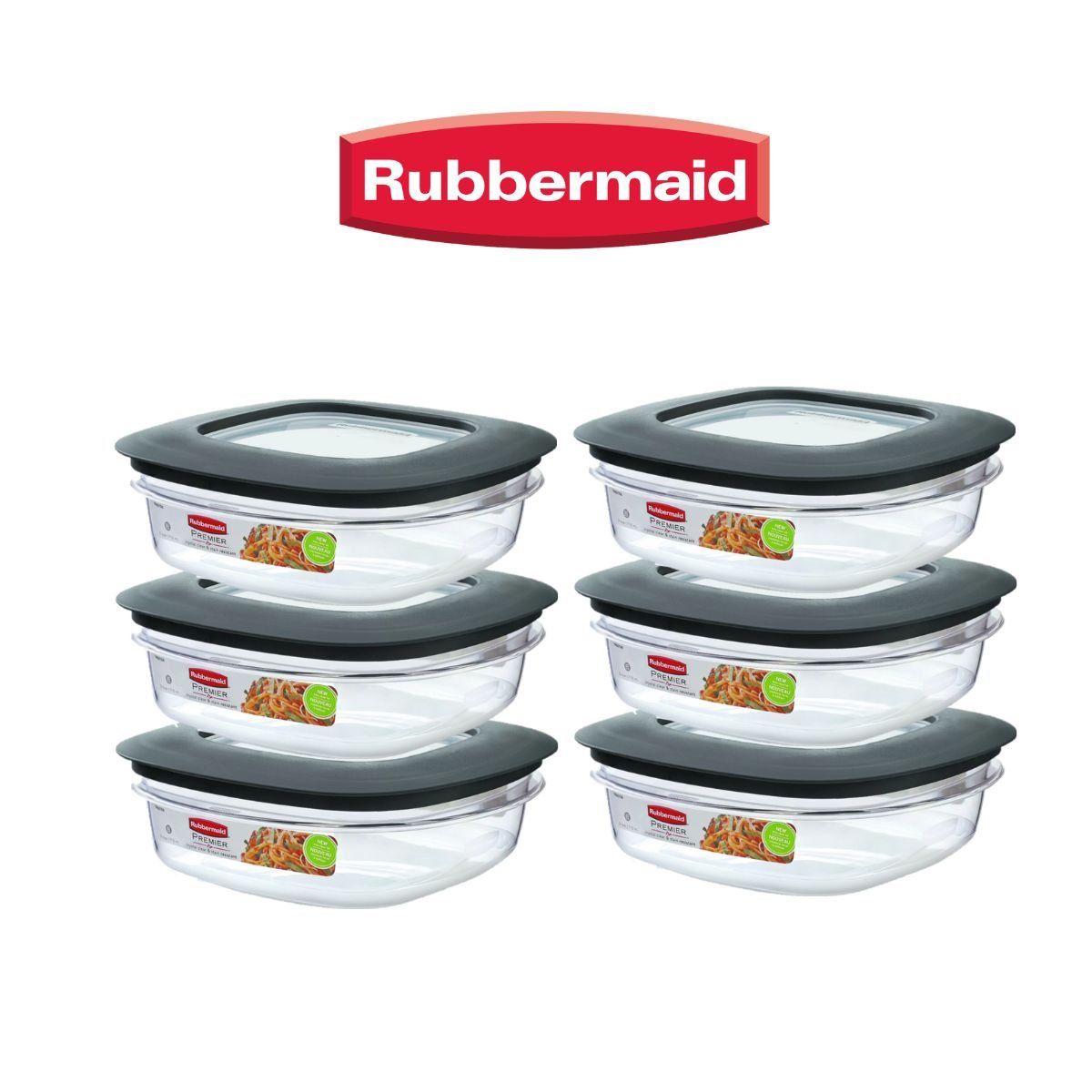 RUBBERMAID - Hermético Rubbermaid Premier tapa gris 710ml x6