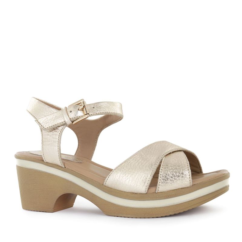 ECCO - Sandalias Mujer Ecco Alina10 Oro Cuero Folia