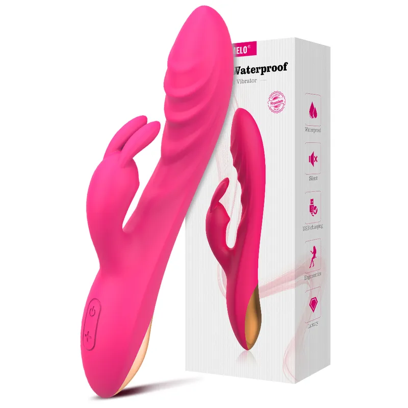 DR PINKY - Vibrador Mujer Rabbit Rosa Consolador Doble 12 Modos Clitoris Punto G